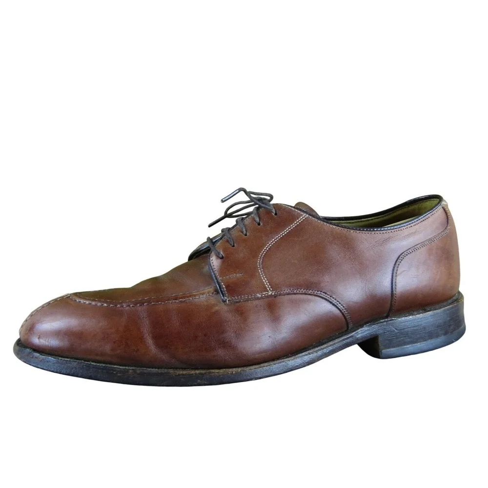 Johnston‎ & Murphy Men Handcrafted Derby Oxfords Brown Leather 10 Narrow 2025